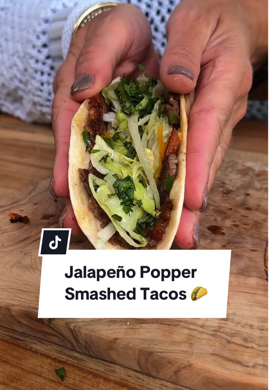 You're gonna want to add these to your gameday menu! 🏈📝 Ever wished your favorite app could be the main course? Spicy, fresh, and creamy, these Jalapeño Popper Smashed Tacos are just what you've been looking for! Continue reading or click the link in the @allrecipes bio to get the full recipe. 🌶️ Ingredients: 6 slices bacon 1 pound ground sirloin or ground round 1/2 cup finely chopped jalapenos 1/2 teaspoon garlic powder 3/4 teaspoon salt 1 1/2 cups shredded Cheddar cheese, divided 10 (6 inch) flour tortillas 2 ounces cream cheese, softened 1/2 cup sour cream 1 tablespoon lime juice 1/4 cup chopped cilantro, or as needed 1 cup shredded lettuce, or as needed Directions: Place bacon in a large skillet and cook over medium-high heat, turning occasionally, until evenly browned, about 7 minutes. Drain bacon slices on paper towels. Crumble when cool enough to handle. Combine beef with jalapenos, garlic powder, salt, bacon, and 3/4 cup shredded cheese in a bowl. Spread beef mixture to the edges of each tortilla; set aside. Preheat a griddle to medium-high heat. Meanwhile, mix cream cheese with sour cream, lime juice, and salt and set aside.  Place tacos meat side down on hot griddle. Cook, undisturbed, until golden brown and slightly crisp, about 3 minutes. Flip and cook until lightly toasted, 30 seconds to 1 minute more. Fold tacos in half and top with  with sour cream mixture, remaining cheese, cilantro, and shredded lettuce. 🧑‍🍳: @NicoleMcLaughlin  #smashedtacos #tacos #dinner #DinnerIdeas #easymeals