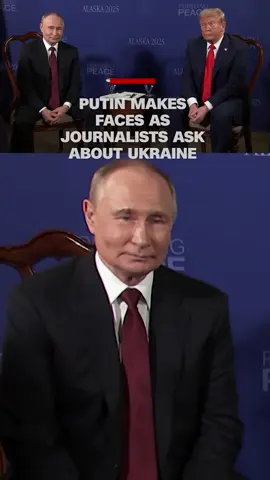 Russian President Vladimir Putin did not respond to reporters’ questions about the war in Ukraine as his meeting with President Donald Trump and top aides was set to begin. Putin appeared to make a confused expression as multiple journalists began shouting questions.