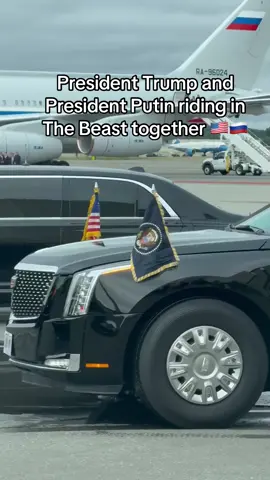 President Trump and President Putin ride in the Beast together today at the Alaska Summit. #donaldtrump #putin #maga