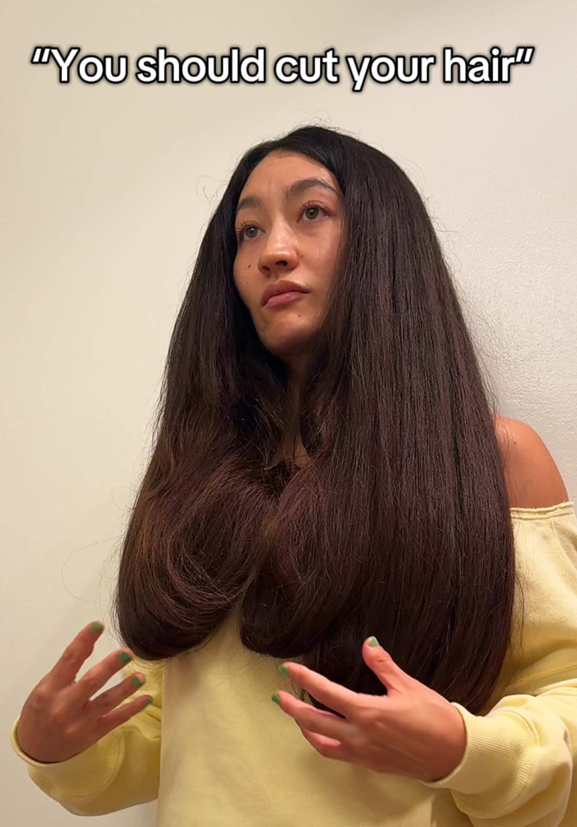 When someone tells me to cut my hair 🤡 #longhairdontcare 