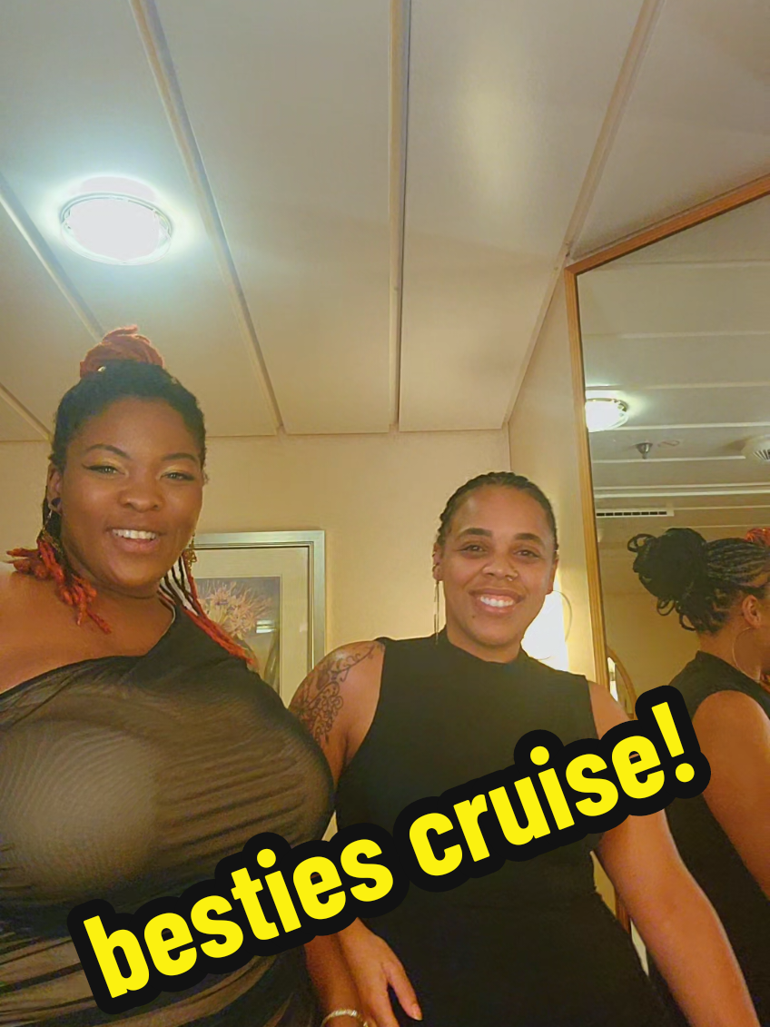 the theme was dress your best that night🙂‍↕️🖤🖤😌✨️ we was cute! @Karla  . #royalcaribbeancruise #besties #cruisetok #fyp 