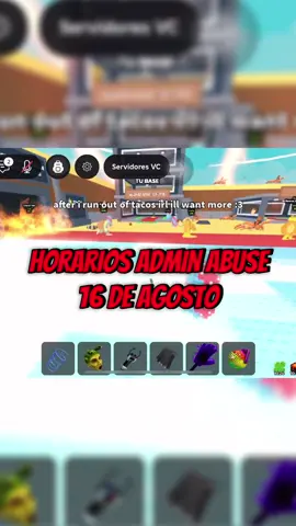 HORARIOS ADMIN ABUSE 16 DE AGOSTO✅‼️🤑 #fyppppppppppppppppppppppp #adminabuse #sammy #brainrot #stealabrainot 