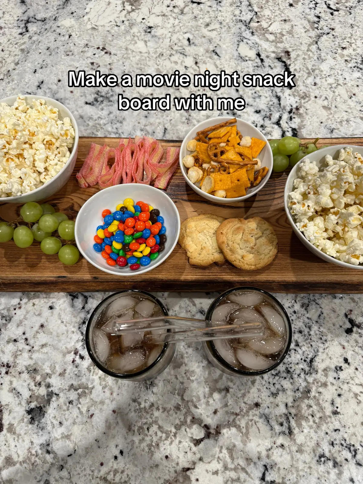 Can’t forget the drinky!! 🥤🍋‍🟩 #snackboard #movienight 