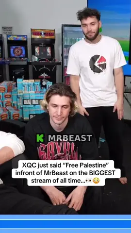 XQC just said “Free Palestine” infront of MrBeast on the BIGGEST stream of all time…👀😳 | #mrbeast #adinross #xqc #palestine 
