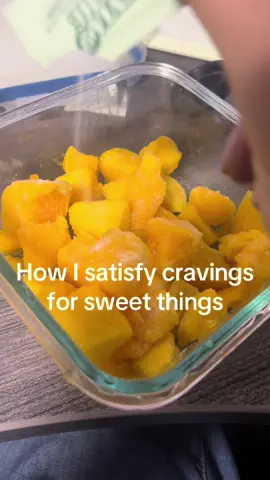 How I satisfy cravings for sweet things (frozen mango with zero calorie sweetener, which is a misnomer as it does still have calories)