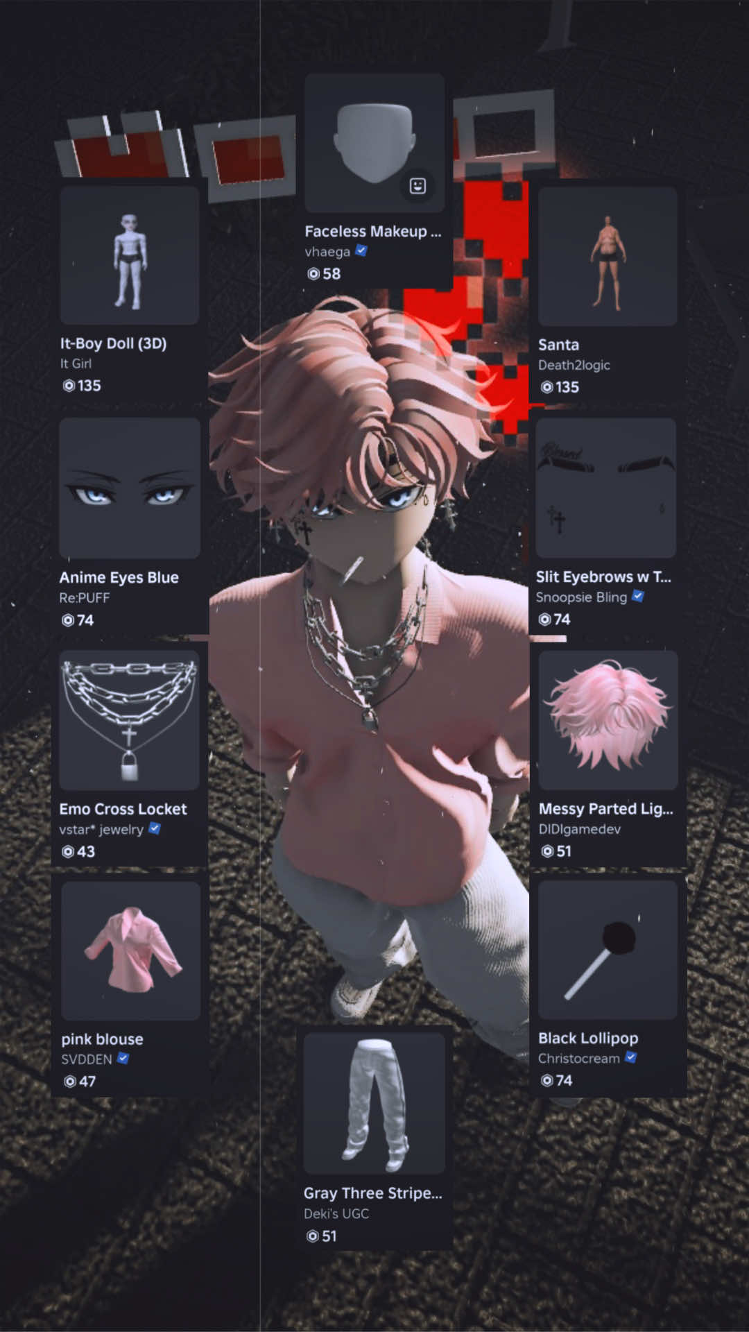 Pinky Boy outfit >> Ini tema nya simpel sihh, cocok juga untuk outfit couple. Next mungkin gw upload untuk versi couple yang lain.  Body [It-Boy Doll 3D + Santa] Yang mau joki outfit atau request outfit bisa dm aku ya ^^ cr : @𝐘𝐚𝐧𝐧𝐳𝐳'𝐩𝐫𝐬𝐭  #roblox #robloxoutfits #robloxoutfitideas 