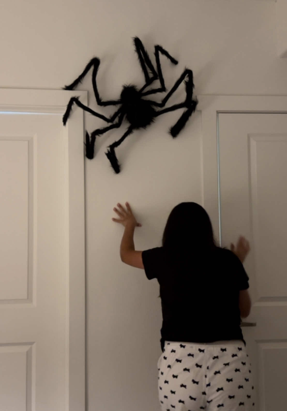 Asustando a mi Esposo con una araña gigante 🕷️ #fyp #prank #scared #couple #family 