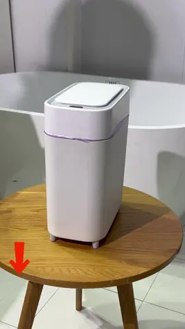 Wall-hack! Stick-on trash can saves floor space 🧲 #WallMounted #SmallSpace #homedecor 