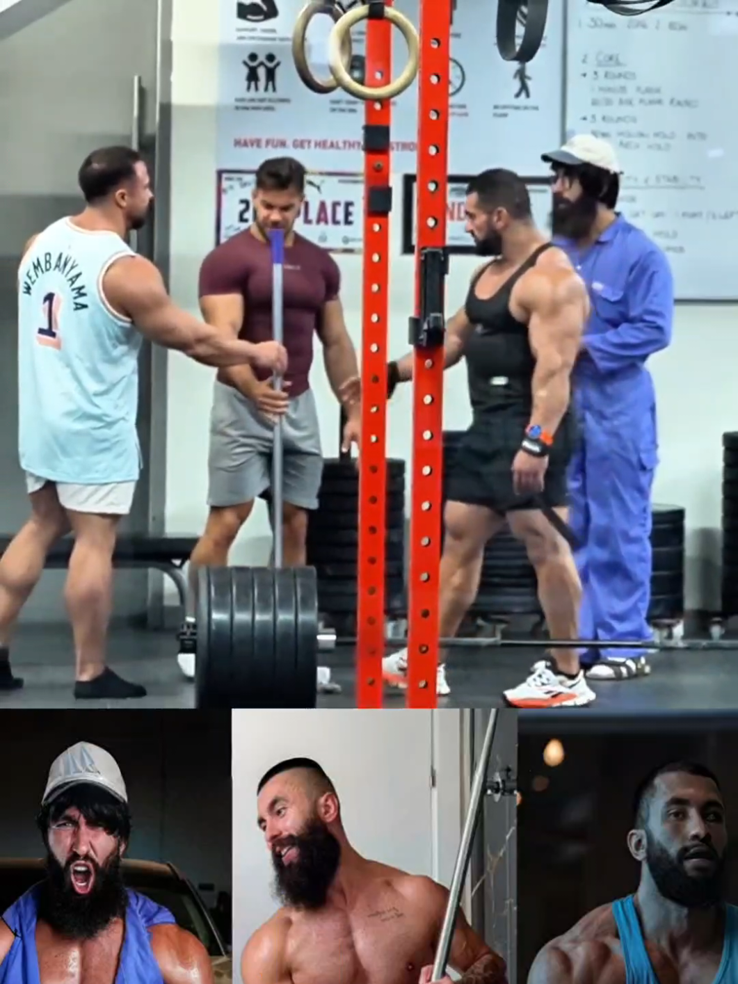 3 Professional Powerlifters vs 32kg Mop ! Anatoly Best Reactions #anatoly #usa #gym #giants #repost 