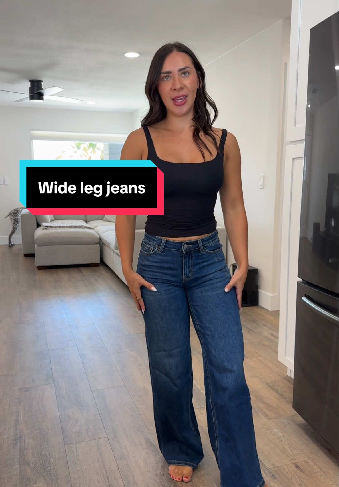 These wide leg jeans fit on the first try🙌🏽 so cute and flattering💕 #jeanshaul #jeansforwomen #jeansoutfit #widelegpants #outfitofthedayinspo 