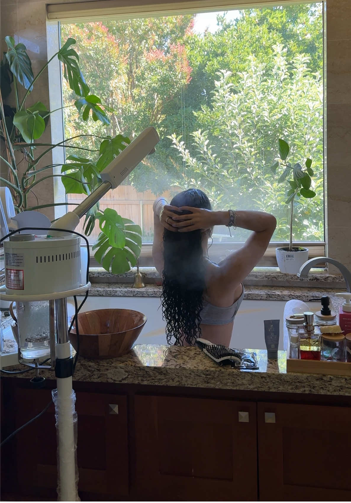 MI GRAN RUTINA PARA mi cabello con alta porosidad y rizadoooo 🫶🏾🌼  #fakebody 