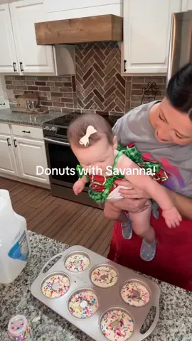 Home daycare breakfast. Someone really wanted to be in the kitchen with me! 🤣 #homedaycare #breakfast #donuts #fyp #fypシ 
