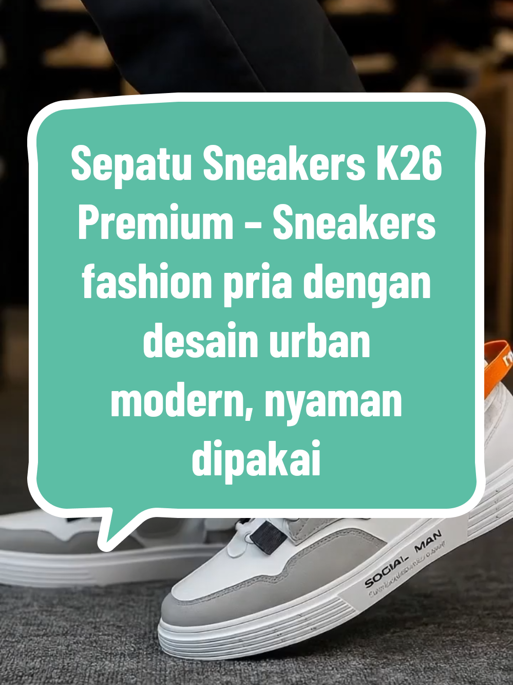 Sepatu Sneakers K26 Premium – Sneakers fashion pria dengan desain urban modern, nyaman dipakai untuk berbagai aktivitas. Cocok untuk koleksi harian maupun acara santai. #sepatupria #sepatusneakers #sepatupriamurah #sepatusporty #sepatuurban 