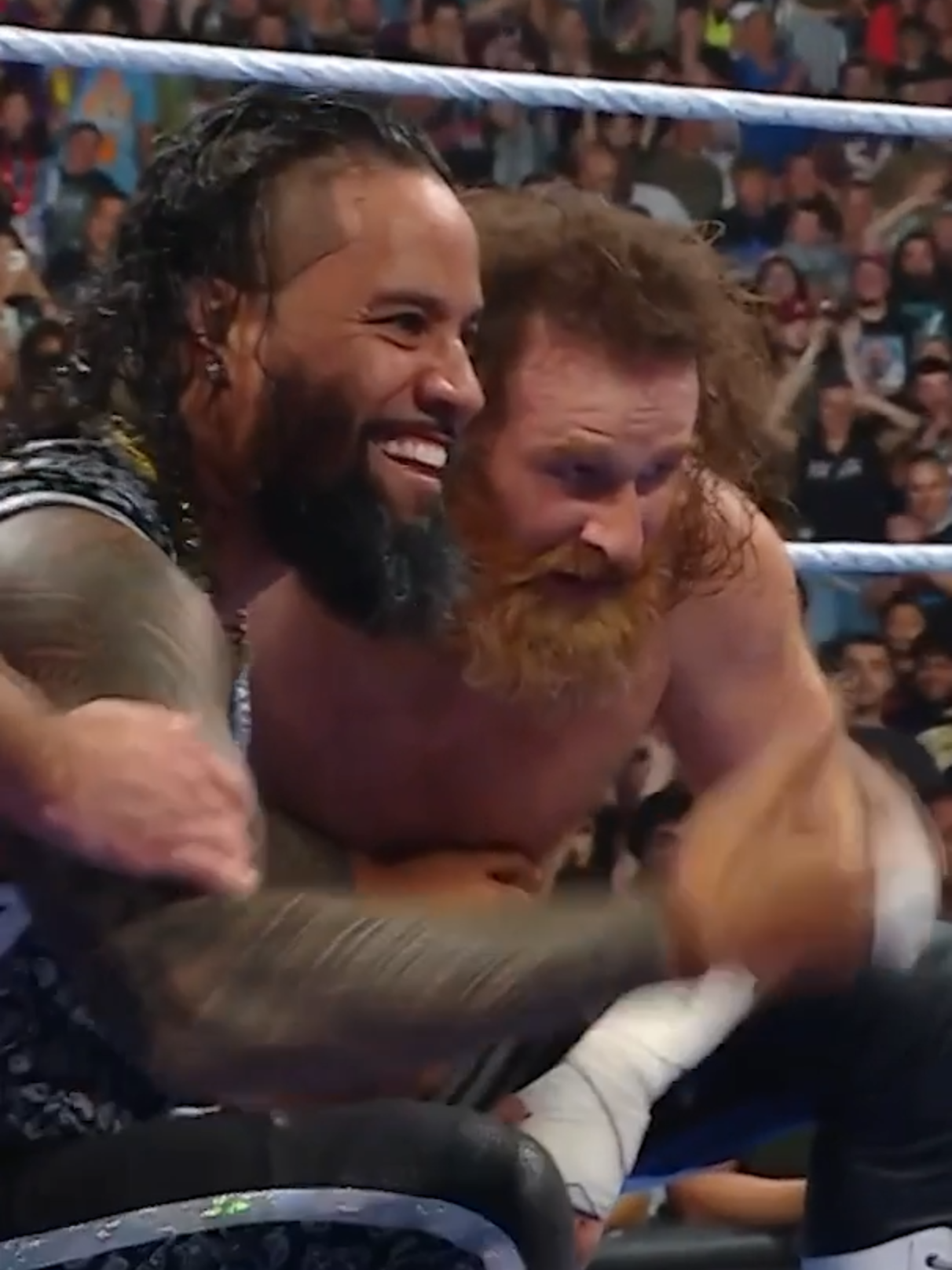 what a match! 👏 #WWE #JacobFatu #SamiZayn #SoloSikoa #JimmyUso