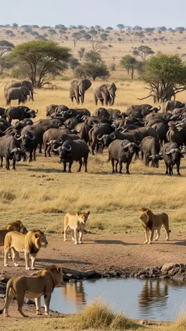 The Kings of the Savanna Meet Their Match! #Wildlife #Africa #Safari #Nature #AnimalKingdom #Serengeti #WildAfrica #Animals