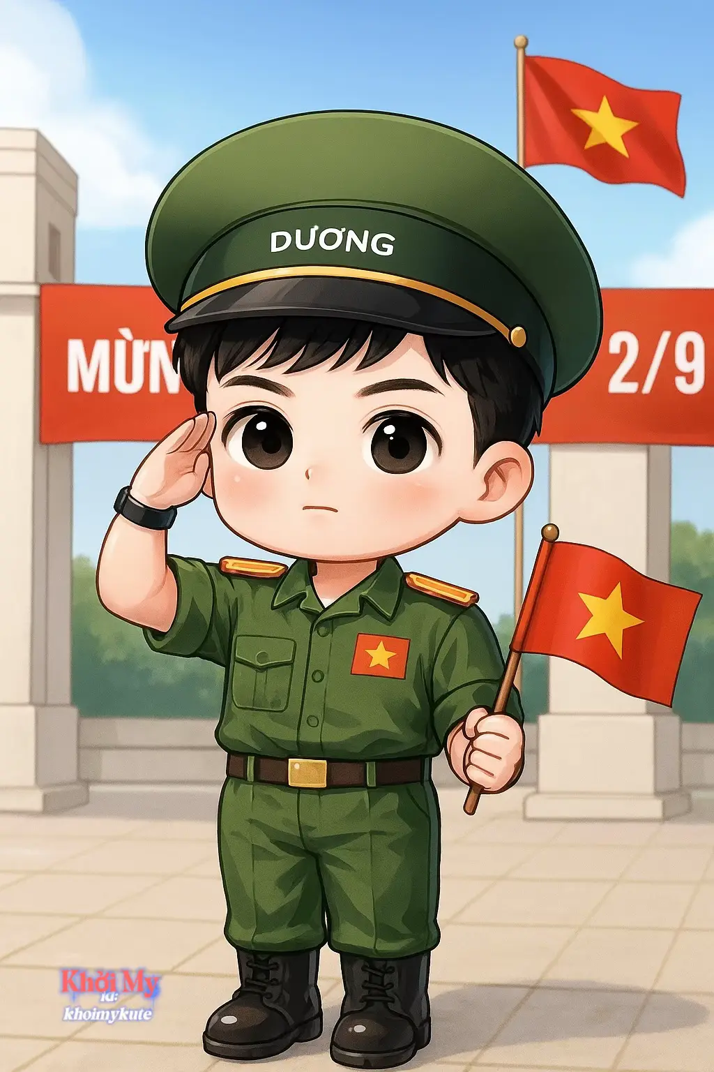 Mừng ngày lễ Quốc Khánh 2/9 ❤️ Tạo ảnh chibi theo tên nè 🫶 Nhớ vào trang để xem được nhiều hình có tên nha 😊 #khoimykute #chibi #viral #quockhanh #bodoi 