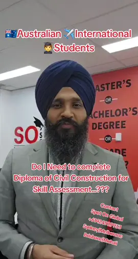 📢Attention🇦🇺 Australian ✈️International 👨‍🎓Students...!!! Just finished Advanced diploma Civil Construction...???? Worried about your Skill Assessment for Australian Permanent Residency...???? Contact Spot On Global Now +61424929933 #internationalstudent #australianvisachanges2024 #westernaustraliamigration #qldmigration #punjabisinaustralia 