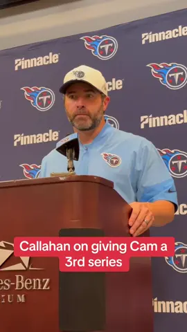 #Titans HC Brian Callahan wanted to get Cam Ward a proper play count. #tennesseetitans #atozsports #camward #nfl