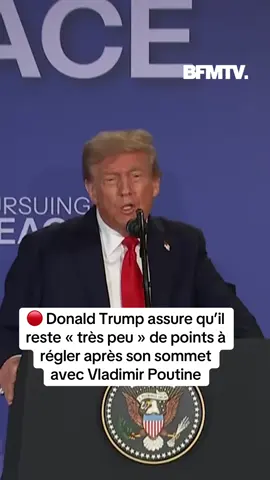Donald Trump assure qu’il reste « très peu » de points à régler après son sommet avec Vladimir Poutine #ukraine #guerre #paix #donaldtrump #vladimirpoutine 