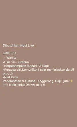 Butuh secepatnya yaa 👋🏻 #lokerjakarta #infoloker #lokertanggerang #cikupa #lokerterbaru 