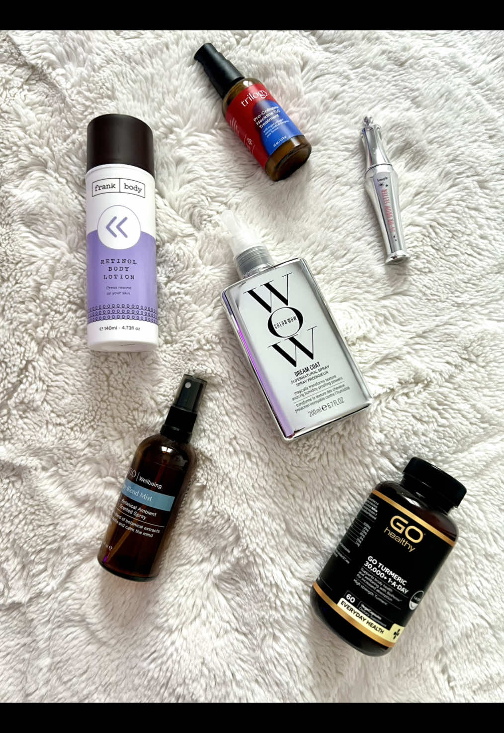 All the August empties and honestly… I’d grab them all again 💛 Products: @frank body Retinol Body Lotion @Color Wow Hair Hair Dream Coat @Trilogy Skincare Pro-Collagen+ Neckline TLC Treatment @Benefit Australia & NZ 24-HR Brow Setter @Natio Wellbeing Sleepy Blend Mist Go Healthy Turmeric 30,000 1 A-Day #frankbody #colorwow #trilogyskincare #benefitbrows #natioskincare         