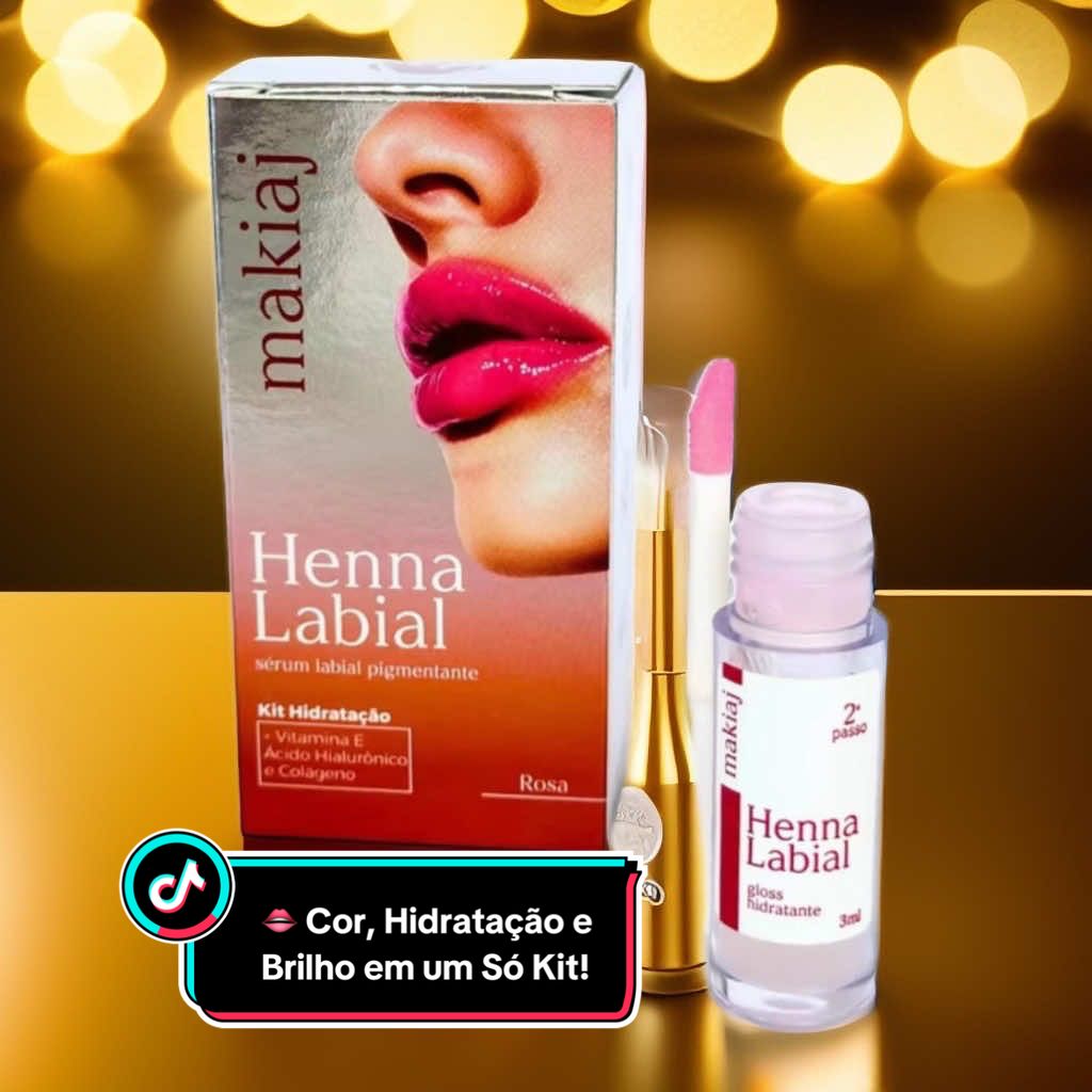 Lábios irresistíveis com cor e hidratação! 👄 O poder da Henna Labial Makiáj: brilho, nutrição e efeito natural em segundos. HennaLabial #Makiák#belezanatural #lábiosperfeito#lábiosperfeitoscadebeleza 