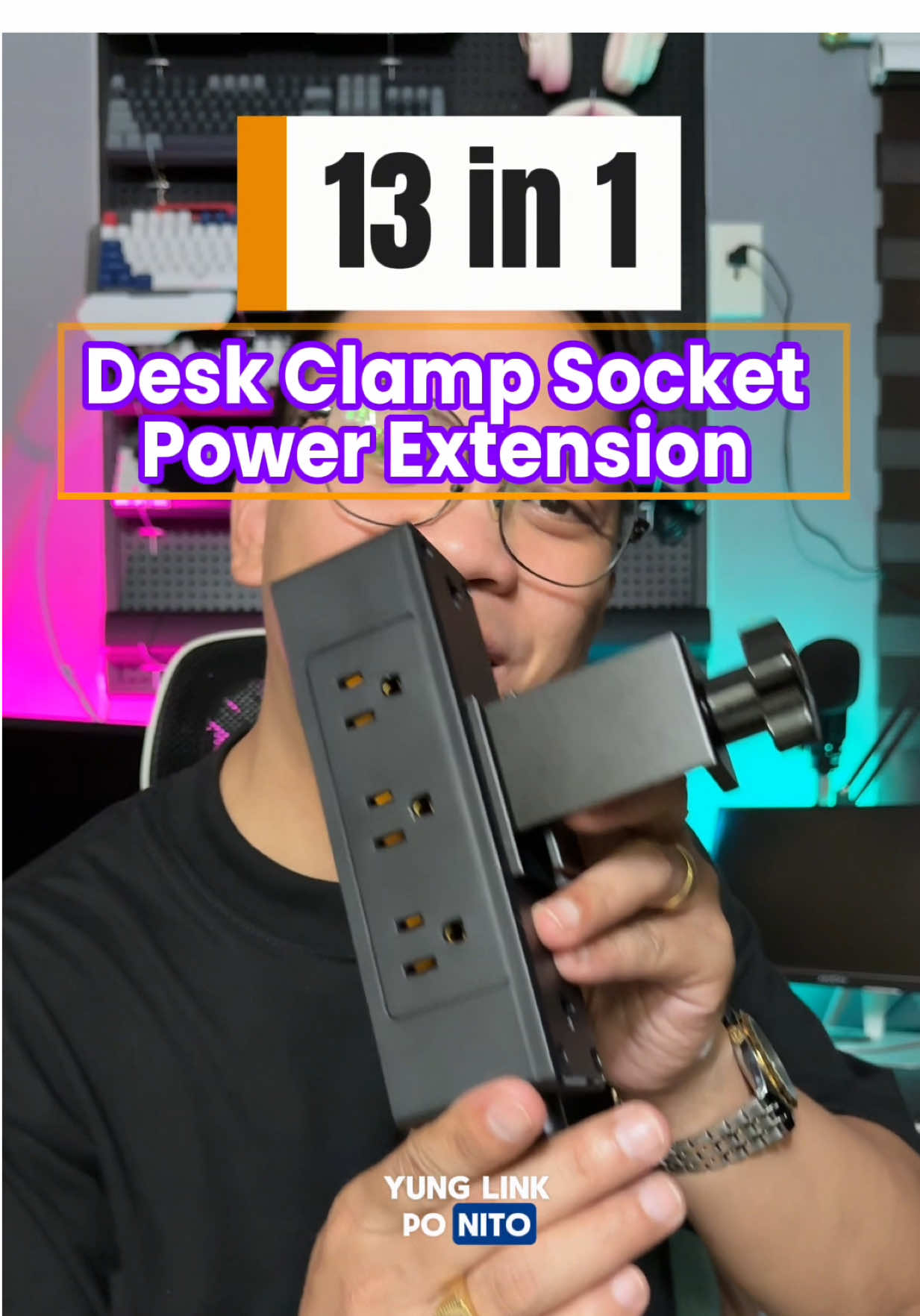13 in 1 Desk Clamp Socket  Heavy Duty Power Extension  #deskclampsocket #computeroutlet #desktop #powerextension #multisocketextension 