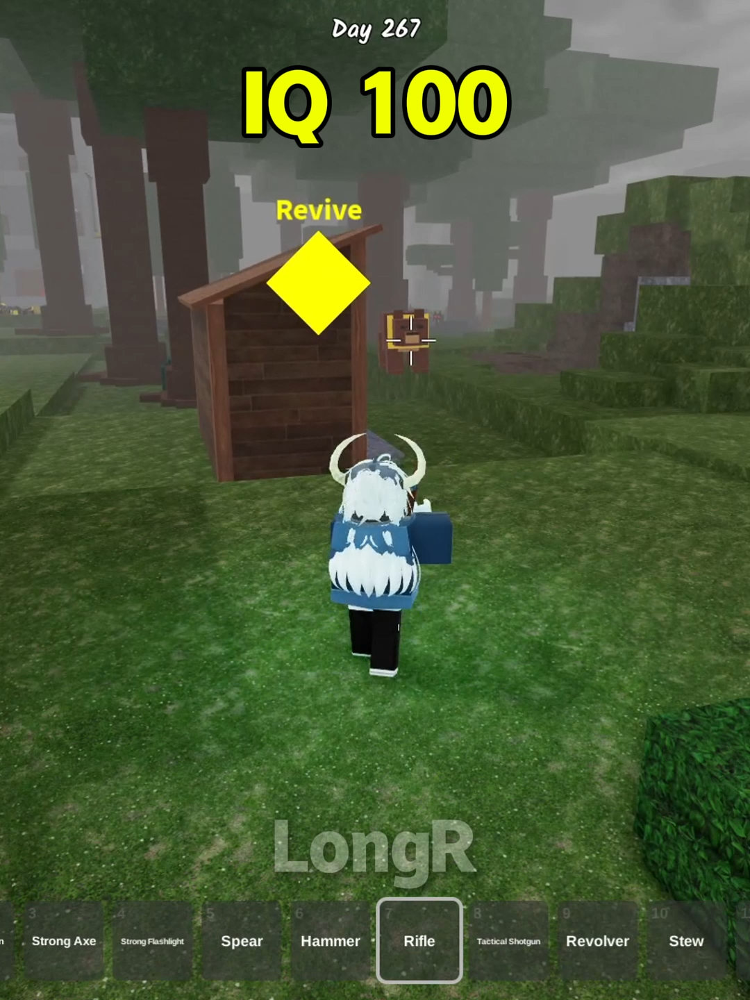Player IQ 100 Vs IQ 999  #roblox #99nightintheforest #longr