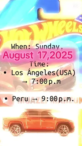 🔥 Big Invitation: Live Unboxing of the Sealed Letter N Case (2025) 🔥 COLLECTORS’ SUNDAY 📦 LIVE UNBOXING – Sealed Case Letter N 2025 ✨ 72 cars full of surprises 🚗 Chance to find Treasure Hunt or Super Treasure Hunt! 📅 When: Sunday, August 17,2025 🕒 Time: • 🇺🇸 Los Angeles → 7:00 p.m. • 🇵🇪 Peru → 9:00 p.m. 📲 Where: Live on TikTok 🎯 Why join? • Feel the thrill of real-time unboxing • Discover rare and exclusive finds • Connect with fellow collectors and fans ✨ Follow and join us: TikTok: @hwgarage.24 Instagram: @hwgarage.24 #Viral #JuguetesDeColección #Live #hotwhels2024 #hotwheelscollections   