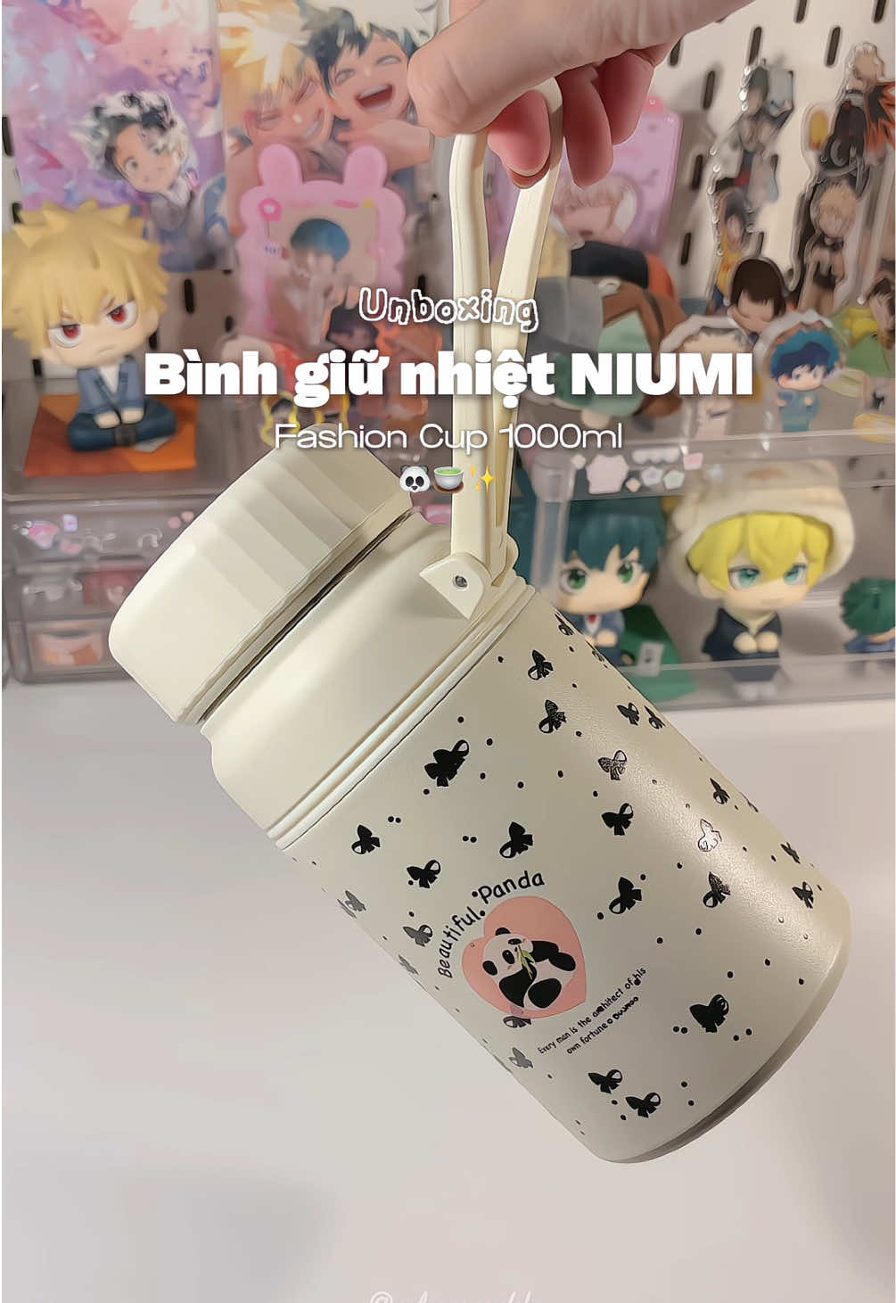 Bình giữ nhiệt siu cute🐼🍵✨ #unboxing #binhgiunhiet #lygiunhiet #review #fypシ゚ 