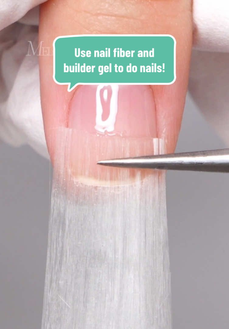 How to use nail fiber and builder gel to do long nails! #melodysusie #buildergel #nailtech #nailtips #nailtutorial 