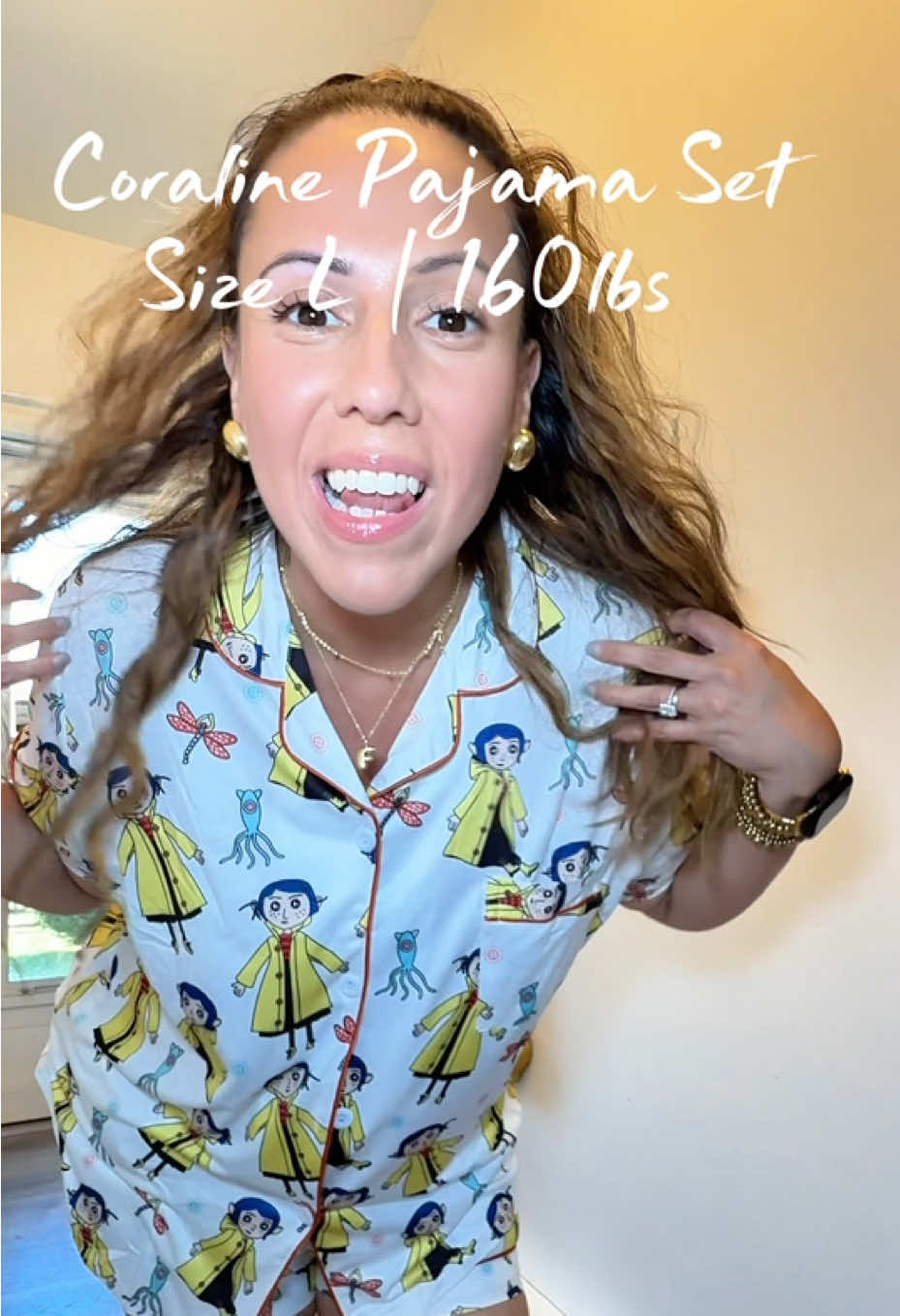 Stay comfy and cute this summer with this Coraline print pajama set 💙 Perfect for sleep or lounging around the house, the soft short-sleeve top + matching shorts  ✨ Women’s Coraline pajama set ✨ Comfortable summer sleepwear ✨ Cute & cozy loungewear outfit #SummerPajamas #CuteSleepwear #LoungewearStyle #pajamas  