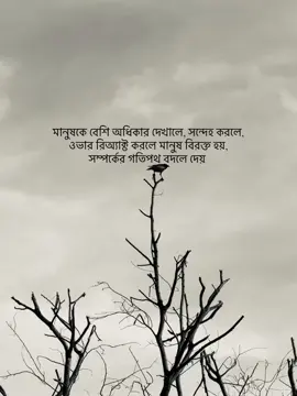 মানুষকে বেশি অধিকার দেখালে, সন্দেহ করলে, ওভার রিঅ্যাক্ট করলে মানুষ বিরক্ত হয়, সম্পর্কের গতিপথ বদলে দেয়