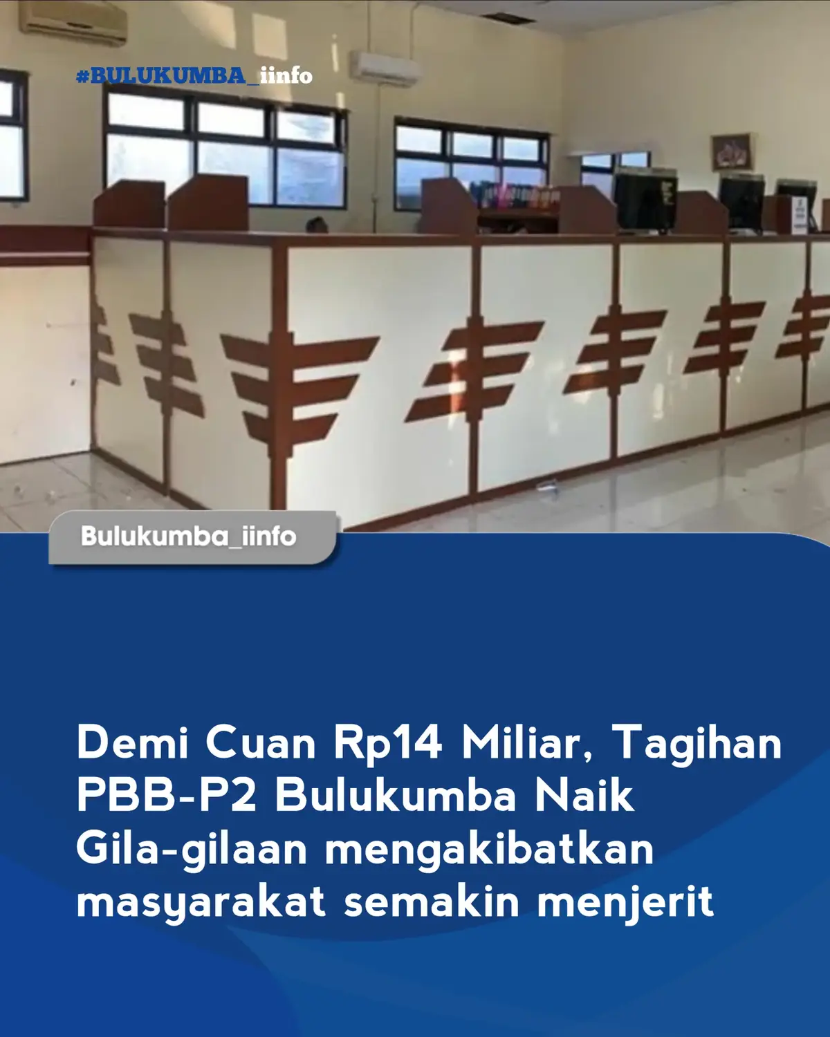 Warga Bulukumba harus bersiap merogoh kocek lebih dalam tahun ini. Pajak Bumi dan Bangunan Perdesaan dan Perkotaan (PBB-P2) di kabupaten ini kembali mengalami lonjakan nilai setelah kenaikan yang mulai berlaku sejak 2024 lalu. Kenaikan tersebut berlandaskan Undang-Undang Nomor 1 Tahun 2022 dan diturunkan ke Peraturan Pemerintah Kabupaten Bulukumba tahun 2024. Kepala Badan Pendapatan Daerah (Bapenda) Bulukumba, Andi Muhammad Arfah, memastikan yang mengalami penyesuaian adalah kelas Nilai Jual Objek Pajak (NJOP), bukan tarif PBB-P2 langsung NJOP-nya yang naik, bukan PBB-P2-nya,” ujarnya singkat saat dikonfirmasi FAJAR, Rabu (13/8/2025). Namun, penyesuaian NJOP inilah yang otomatis memicu lonjakan PBB-P2 yang harus dibayar masyarakat. Naik Satu Kelas, Dampaknya Berlipat Kepala Bidang Perencanaan dan Penetapan Pajak Daerah Bapenda Bulukumba, Haeruddin, menjelaskan detailnya. Menurutnya, kenaikan ini mengikuti amanat UU No. 1/2022 yang memberi ruang penyesuaian NJOP setiap tiga tahun sekali. “Kita di Bulukumba baru menaikkan NJOP satu kelas. Beruntung kita sudah lakukan itu, karena BPK memantau dan bahkan memuji kebijakan ini,” kata Haeruddin lewat sambungan telepon. Ia mengilustrasikan, kelas NJOP 007 dinaikkan menjadi 006. Dengan harga dasar Rp14.000 per meter persegi untuk lahan seluas 750 meter, NJOP mencapai Rp10.500.000. Pajak bumi dari nilai tersebut bisa menyentuh Rp45.500 — itu pun belum termasuk bangunan.  “Jadi, intinya, begitu NJOP naik, otomatis PBB-P2 ikut naik,” tegasnya. Baca artikel:https://harian.fajar.co.id/2025/08/14/demi-cuan-rp14-miliar-tagihan-pbb-p2-bulukumba-naik-gila-gilaan/