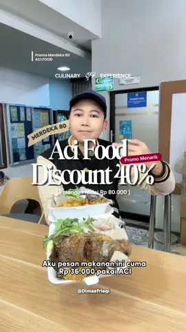 🇮🇩 PROMO KEMERDEKAAN ACI FOOD 🇮🇩 Jujur enank paling murah, ini recommended buat kamu install dan pake ACI FOOD @Aci Indonesia bestie : ✅ Gunakan Kode Promo MERDEKA80  ⚠️ Dapatkan  Disc 40% dan Potongan Mulai 80rb ⚠️ Khusus Untuk Pengguna Baru ‼️ Yuk Download Aplikasi ACI dna manfaatkan promonya ‼️ ACI Aplikasi ojek online termurah #Acifood #promosurabaya #fyp #makanmurah #promokemerdekaan        