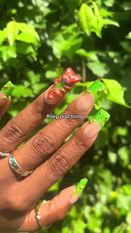 I’ve never been good at art, let alone nail art! Just keep practicing, find your style and everything will improve with persistence and time #nails #nailtok #nailart #fyp 