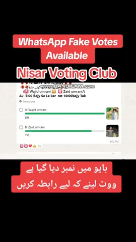 WhatsApp Fake Votes #pollvotes #whatsapppollvotes #nisarvotingclub #whatsappvoting #fakevotes #whatsapp #poll #votes #whatsapp #pollvotes #whatsapp #votes 