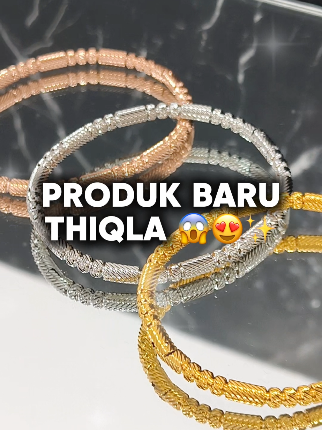 Udah tau belum nih bund mau checkout warna apa? 😍🤍 #KilauUntukKu #PerhiasanThiqla #GelangEmas #Promoguncang88 #BerkilauBersama 