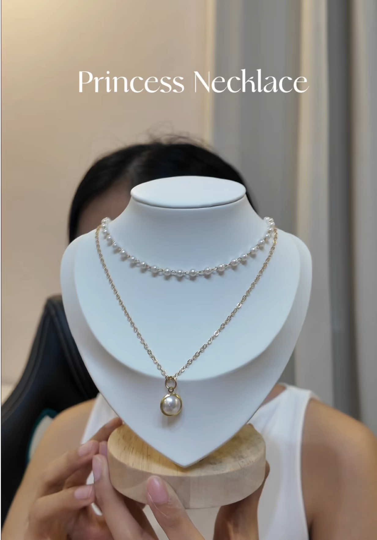 lakas maka princess ng necklace na to🥰 #neckclace #princessnecklace  #pearlnecklace  #doublelayernecklace 