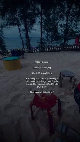 “ Đối với anh.. Em rất quan trọng. Đặc biệt quan trọng. Em là người cuối cùng anh nghĩ đến trước khi đi ngủ, và cũng là người đầu tiên anh nghỉ đến khi thức dậy.. Thương em nhiều lắm..”#fyp #viral #anhyeuem #xhhhhhhh 