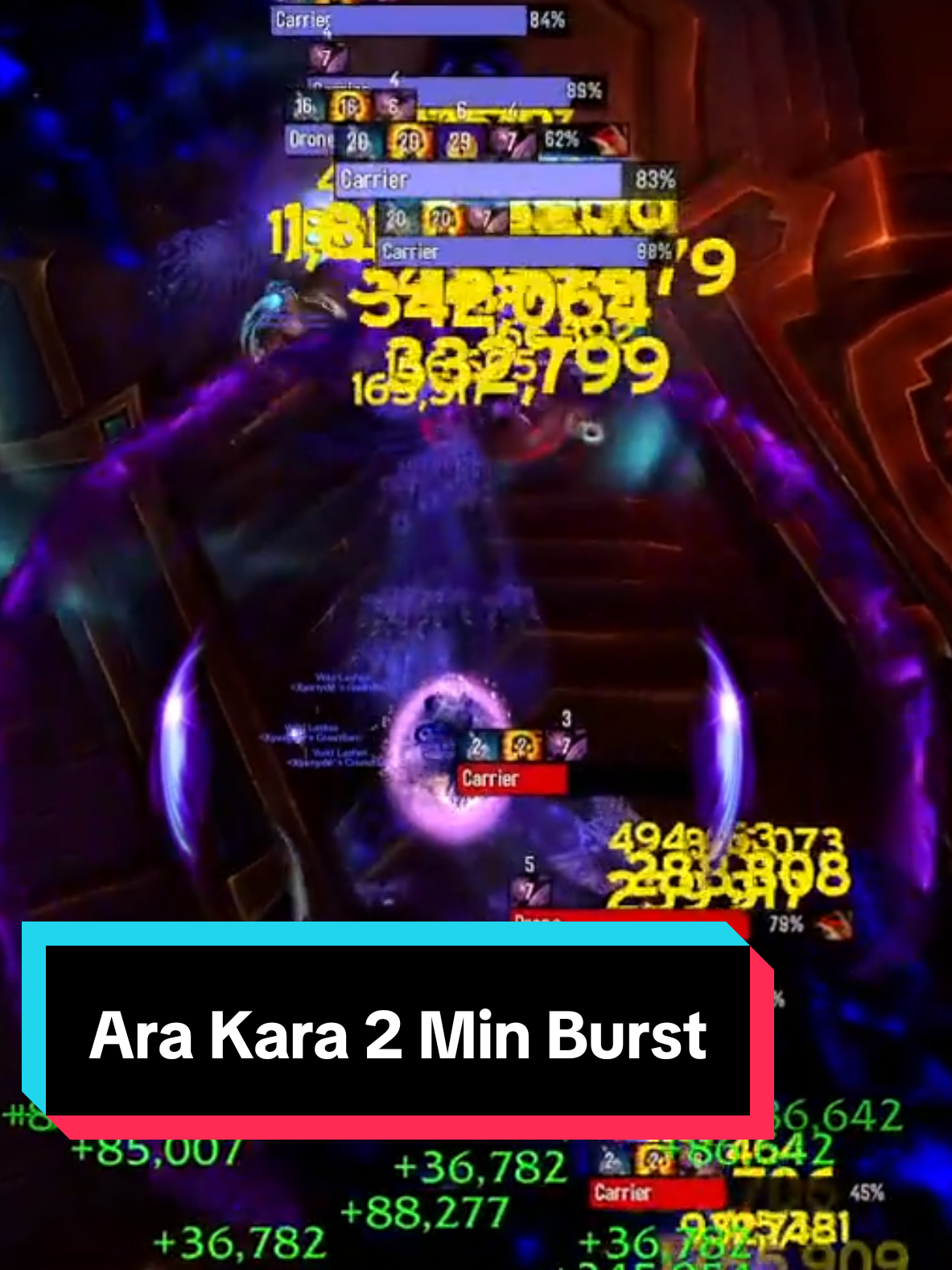 Using 2 minute cooldowns to burst through a pack in Ara Kara. What is your average DPS looking like? #worldofwarcraft #archon #shadowpriest #AraKara #mythicplus 