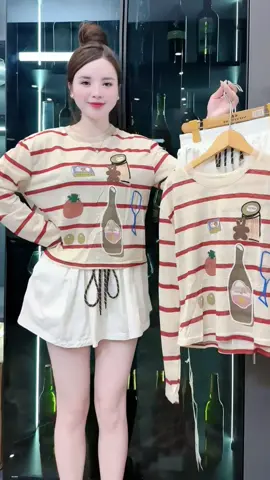 Sét Bộ Áo Thun Hoạ Tiết Kẻ Sọc Kèm Chân Váy Xoè #fyp #xh #outfit #thoitrangnu #setboxinh 