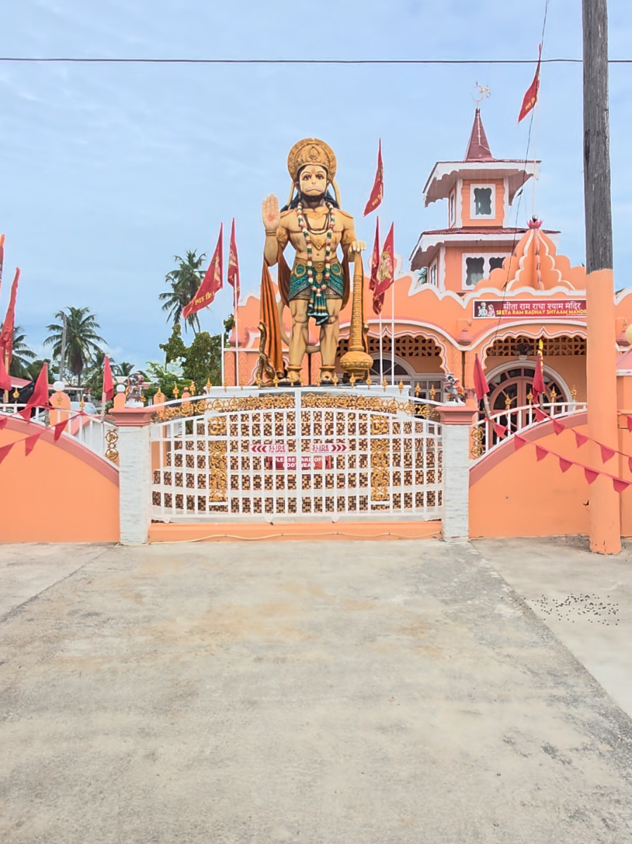 Hanuman Murti on the Essequibo Coast, Seeta Ram Radhay Shyam Mandir. #hanuman #mandir #essequibo  #fyp 
