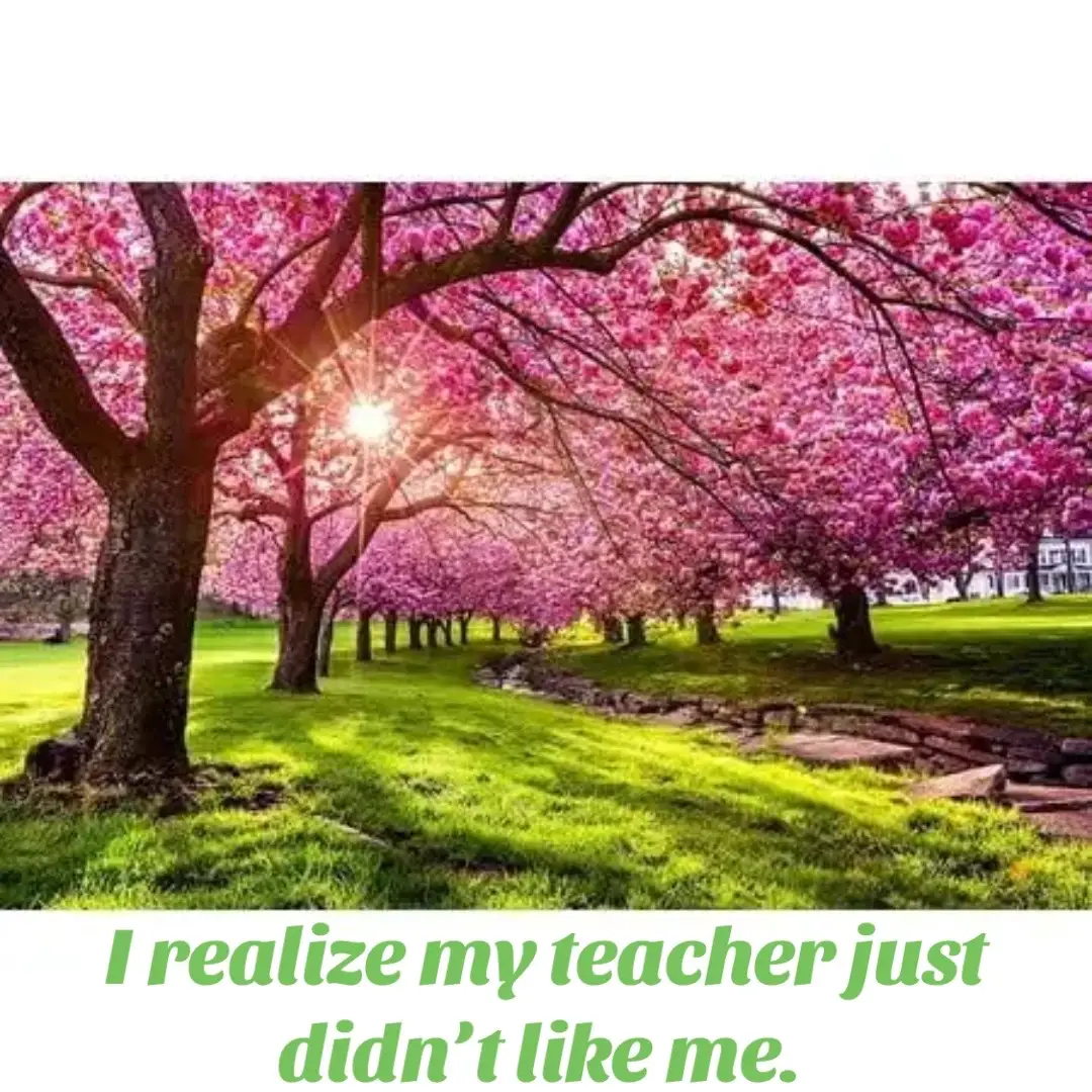 When I was a toddler I remember looking up and seeing pink flowers blowing in the wind.  It is magical.   I go to kindergarten and my teacher wants us to draw a picture of a tree. She came by my desk and said, trees are not pink. Everyone knows that. I thought of cherry blossoms. All the students looked at me and quickly looked away. I felt the joy leaving my body.  I wasn’t allowed into art classes.  I didn’t make the cut. Everyone thought I was stupid.  #fyp #trees #kindegartenteacher 