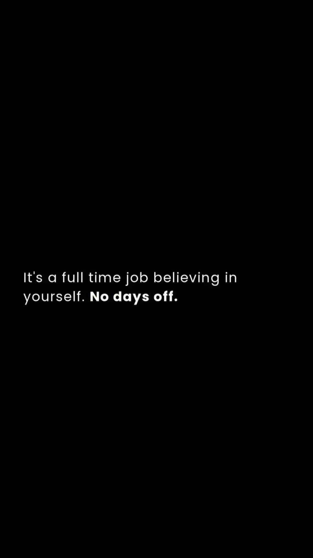 Believing in yourself isn’t a weekend gig, it’s a full-time grind. No PTO, no shortcuts. Just daily commitment to your vision, your #growth and your greatness. Keep going. No days off. #Motivation #MindsetMatters #Discipline #NoDaysOff