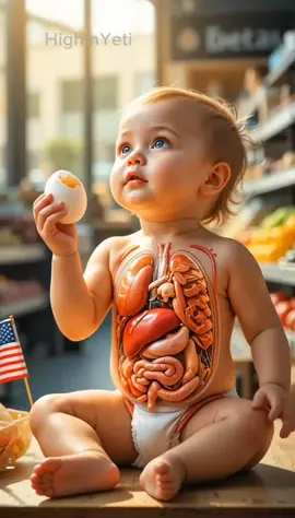 Egg 🥚 is very healthy for baby all body bones. #babyasmr #baby #fyp #ai #creatorsearchinsights 