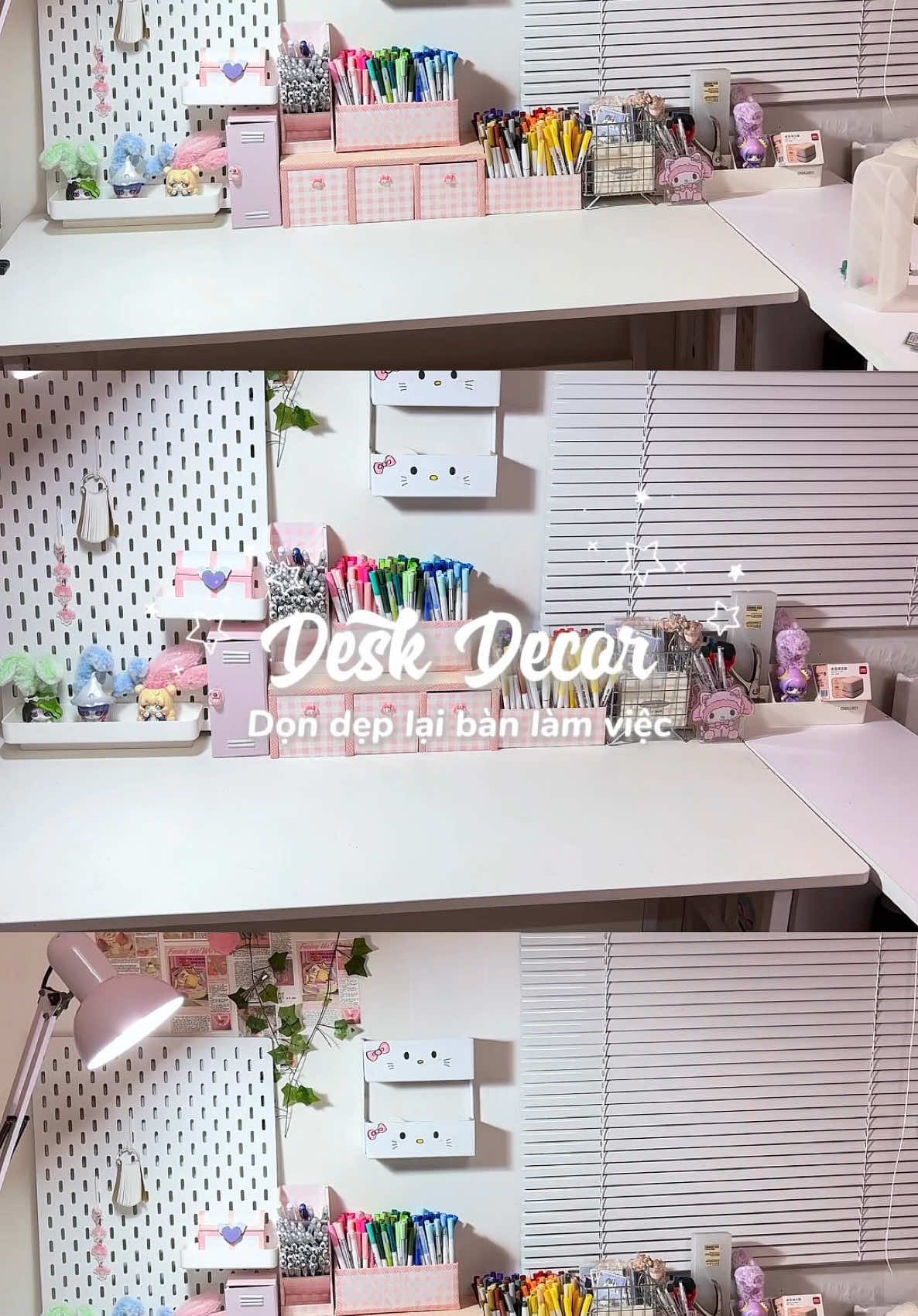 Decor lại bàn làm việc chuẩn bị lên đại học cùng tui💖 #deskdecor #hanathuy #craft #handmade 