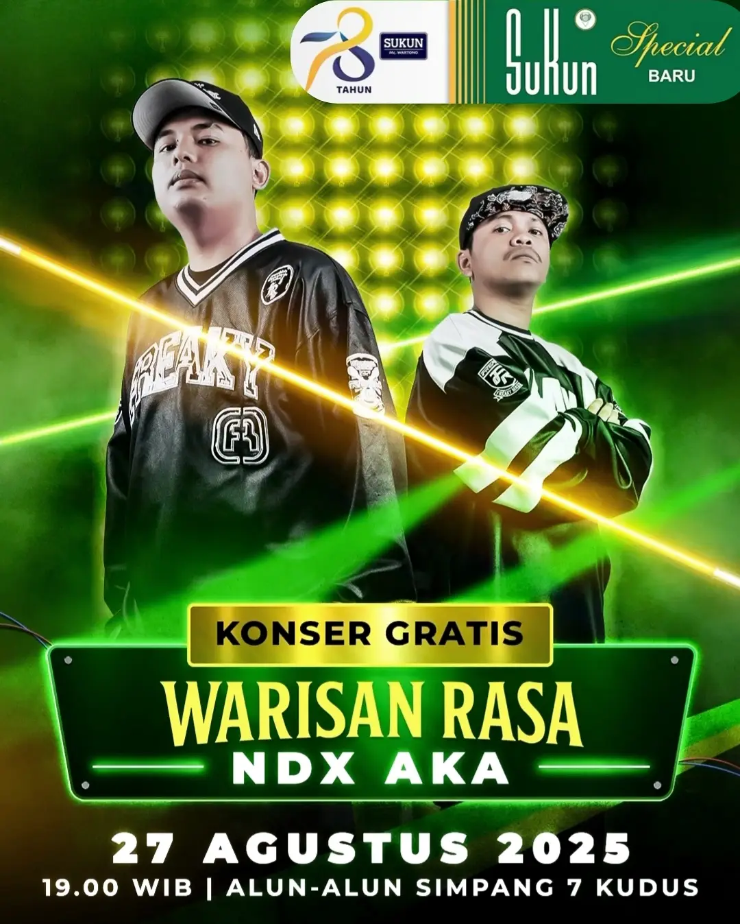 Warisan Rasa kali ini Spesial karena bertepatan dengan Ulang tahun sukun ke 78 ...  and ... please Welcome @NDX AKA  Penyelenggara : @Sukun Special Baru  persembahan terbaik untuk warga Kudus . #kudus #kudus24jam #kudusviral #kuduspride #ndxaka 