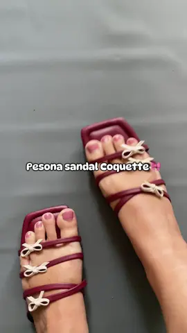 cantik bgt cmn 35k #sandalflat #sandalcoquette #sandalmaroon 
