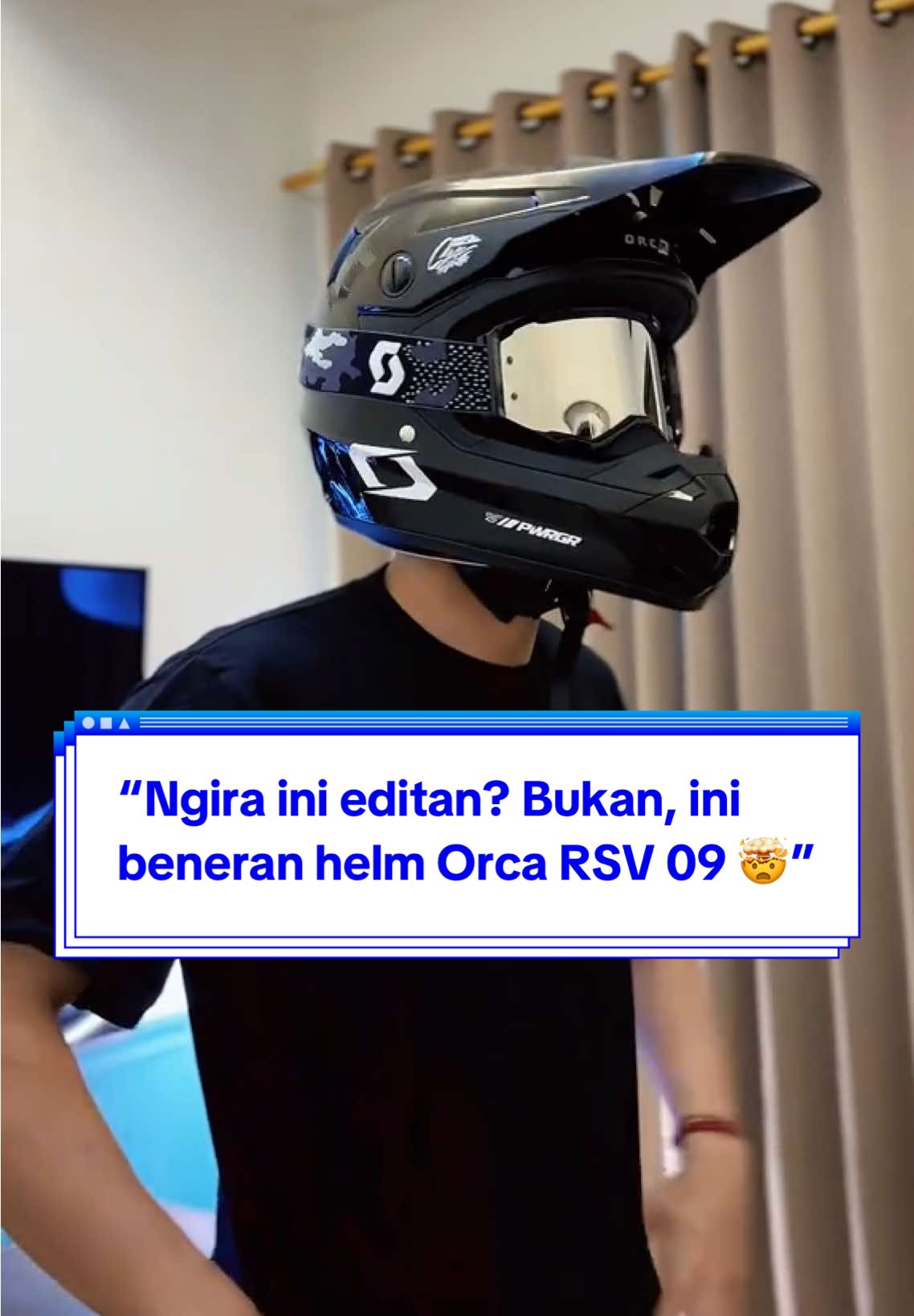 sejauh ini orca rsv emang paling ganteng 😍 #helm #orca #helmganteng #supermoto #helmmurah 